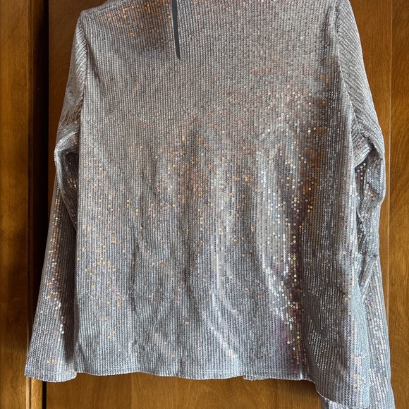 Belldini Sparkling Silver Sequin Cardigan - Picture 2 of 2